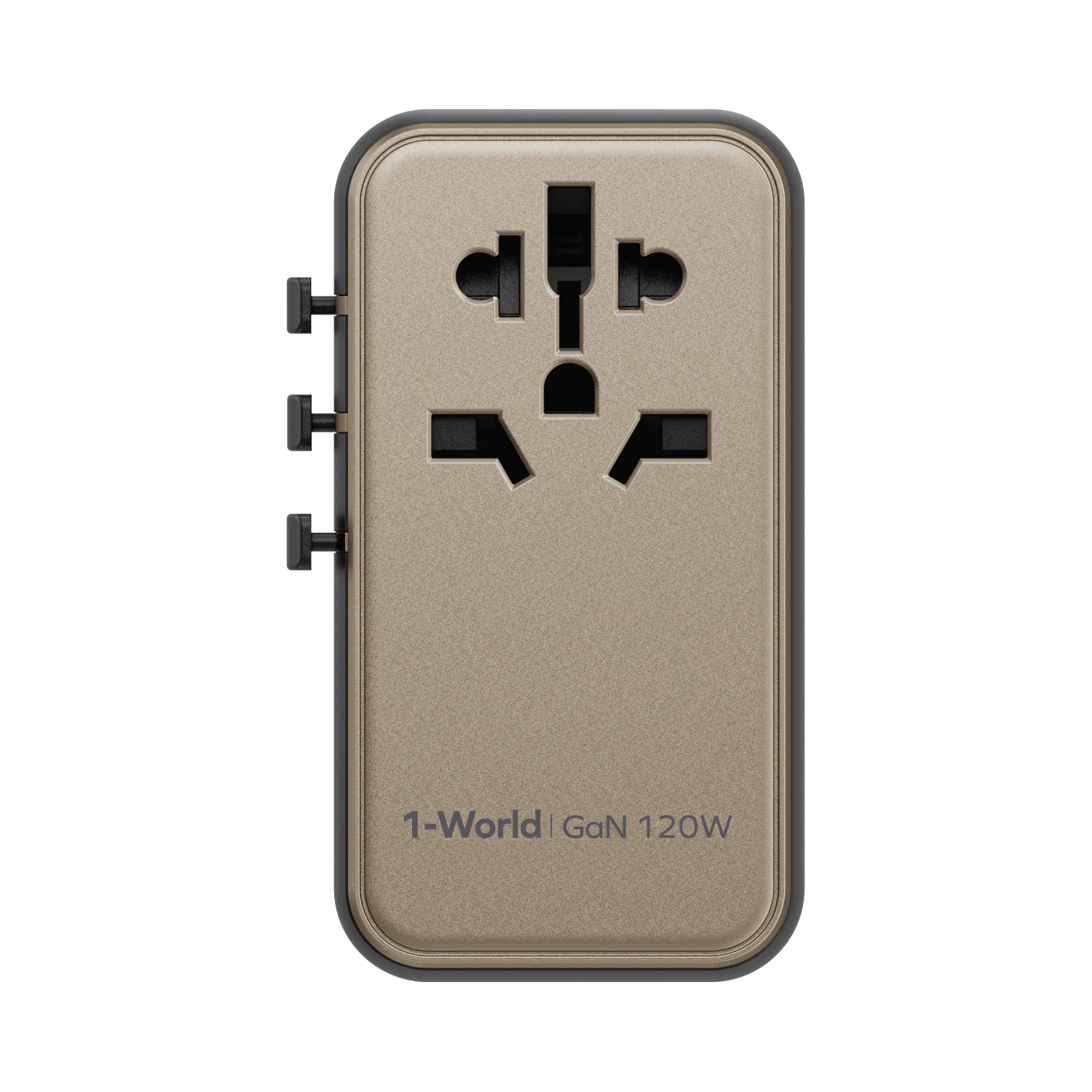 MOMAX 1-World Universal 4-Port Travel GaN Charger 120W + USB-C Cable · Titanium · 120W · 4 ports