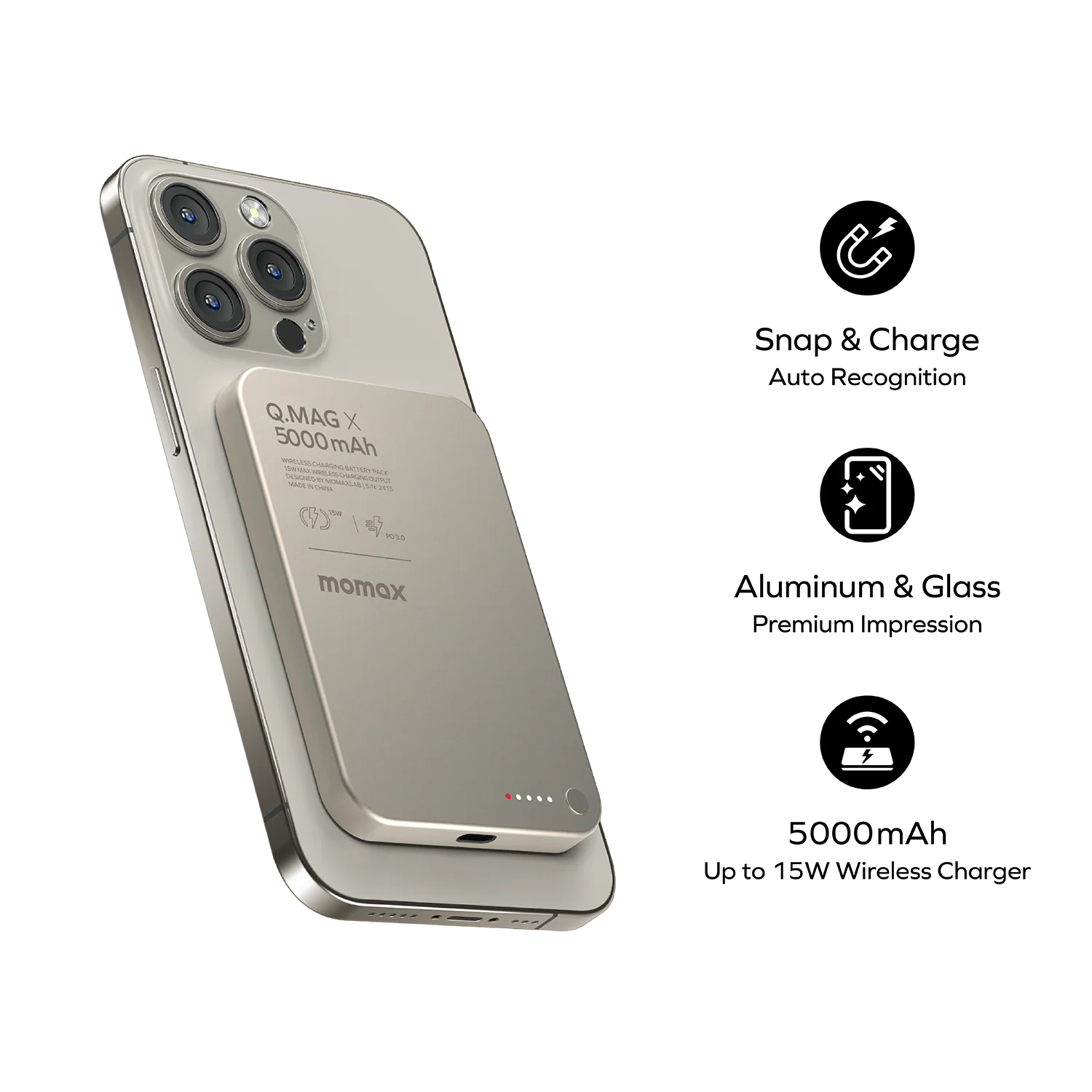 MOMAX Q.Mag X Magnetic Wireless Power Bank 5000mAh - Gen 2 · A closer look