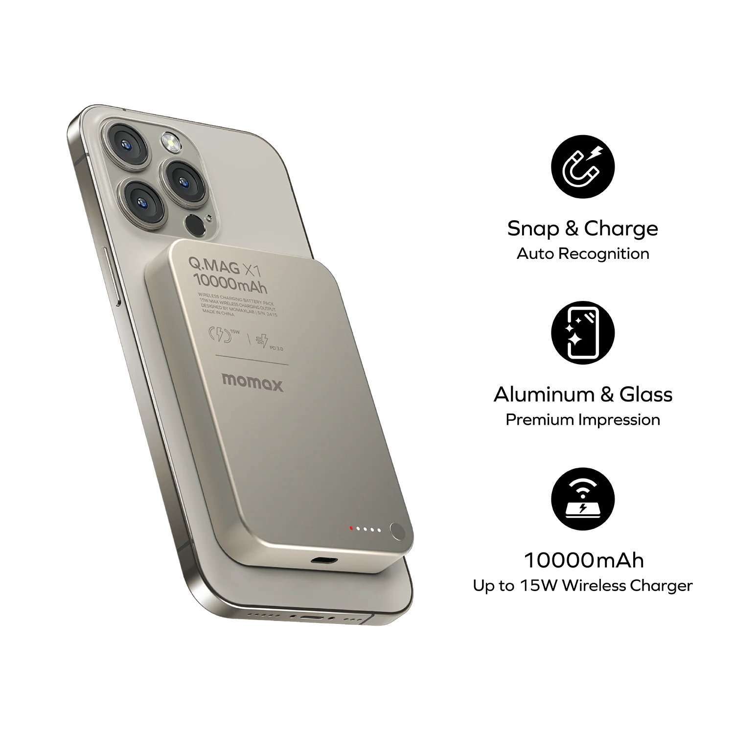 MOMAX Q.Mag X1 Magnetic Wireless Power Bank 10000mAh - Gen 2 · A closer look