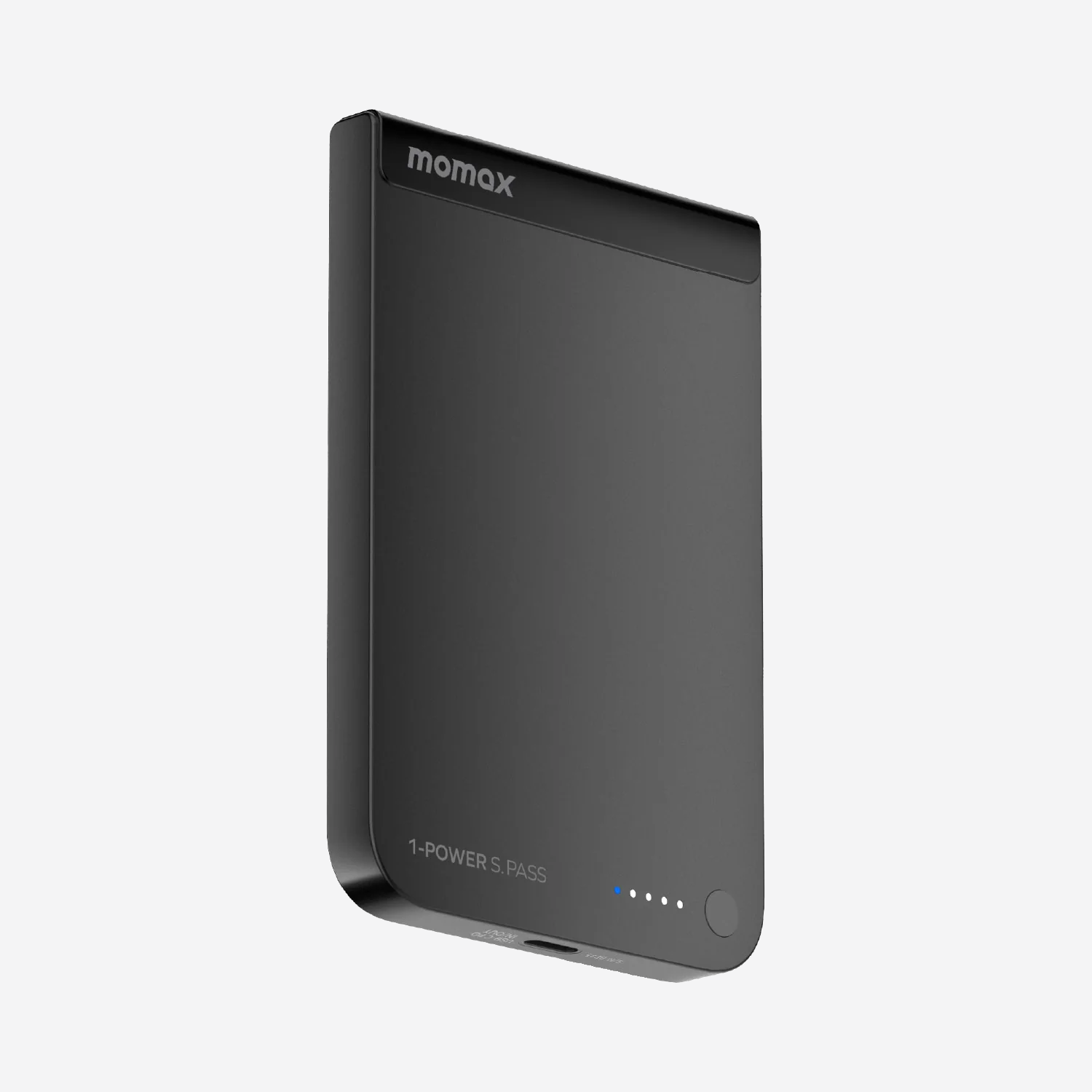 MOMAX 1-Power S.Pass 5000mAh Qi2 Magnetic Wireless Battery Pack · Black
