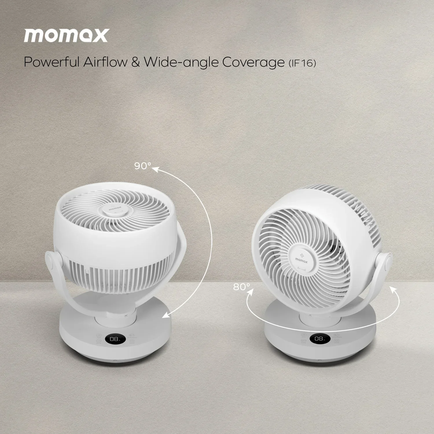 MOMAX Airoma 3D air circulation fan · A closer look