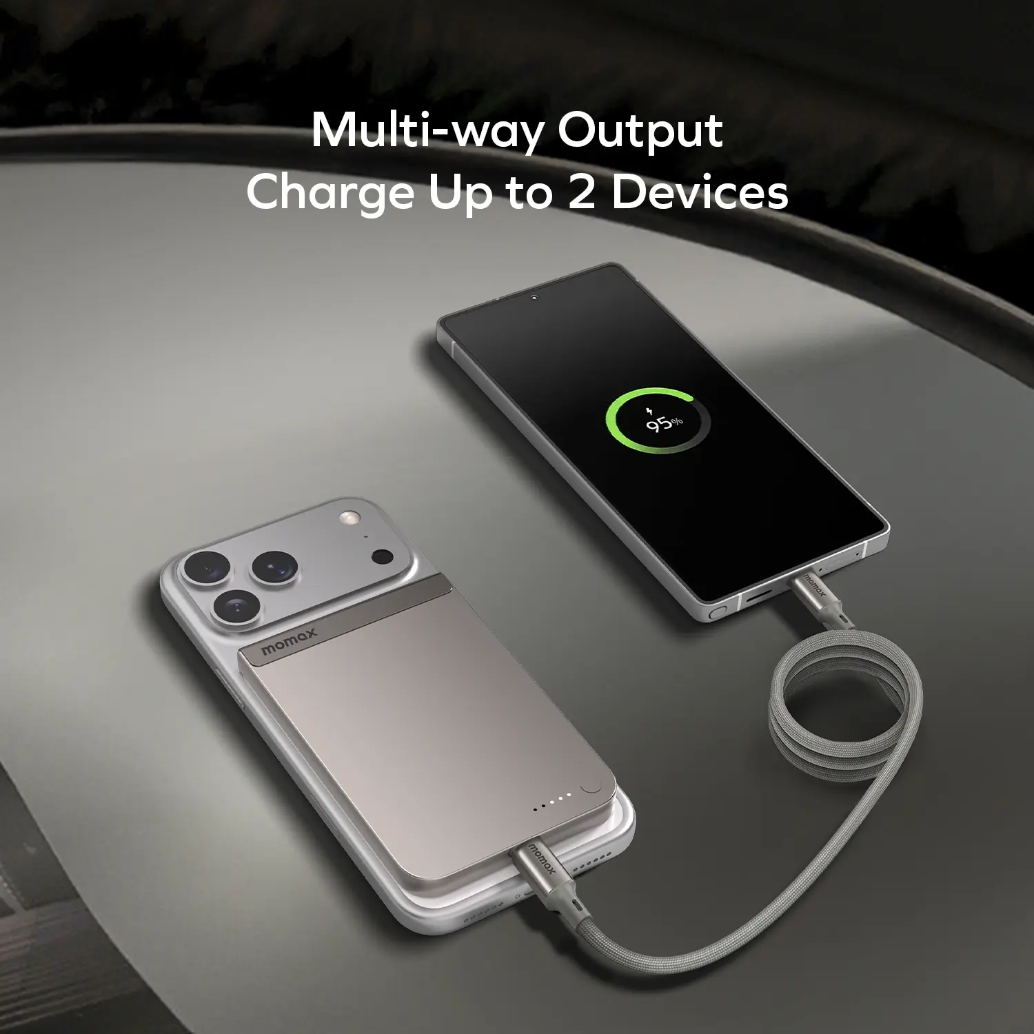 MOMAX 1-Power S.Pass 5000mAh Qi2 Magnetic Wireless Battery Pack · A closer look