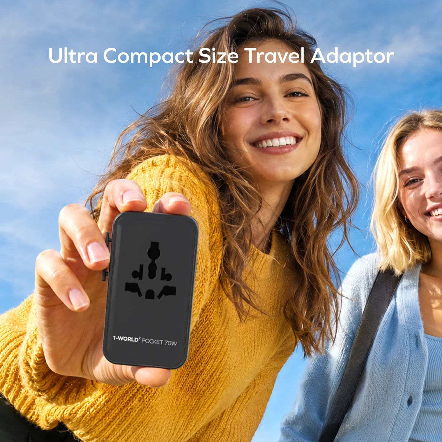 MOMAX 1-World² Pocket 70W 4-Port Dual AC Travel Adapter · A closer look
