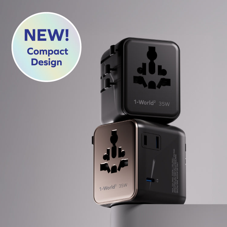 MOMAX 1-World² 5-Port Mini Travel GaN Charger 35W with Dual AC · A closer look