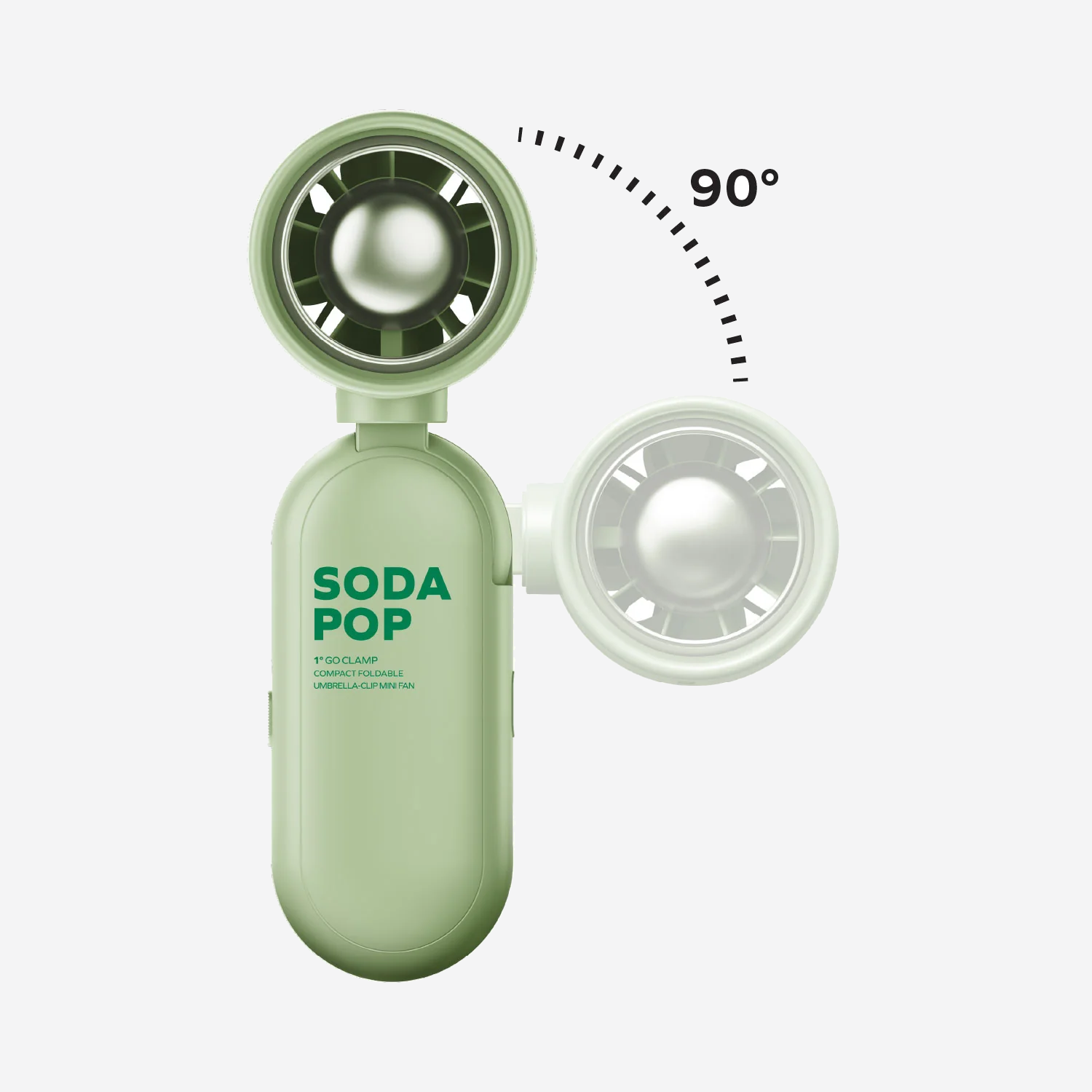 MOMAX 1° Go Clamp Compact Foldable Umbrella-Clip Mini Fan · Green