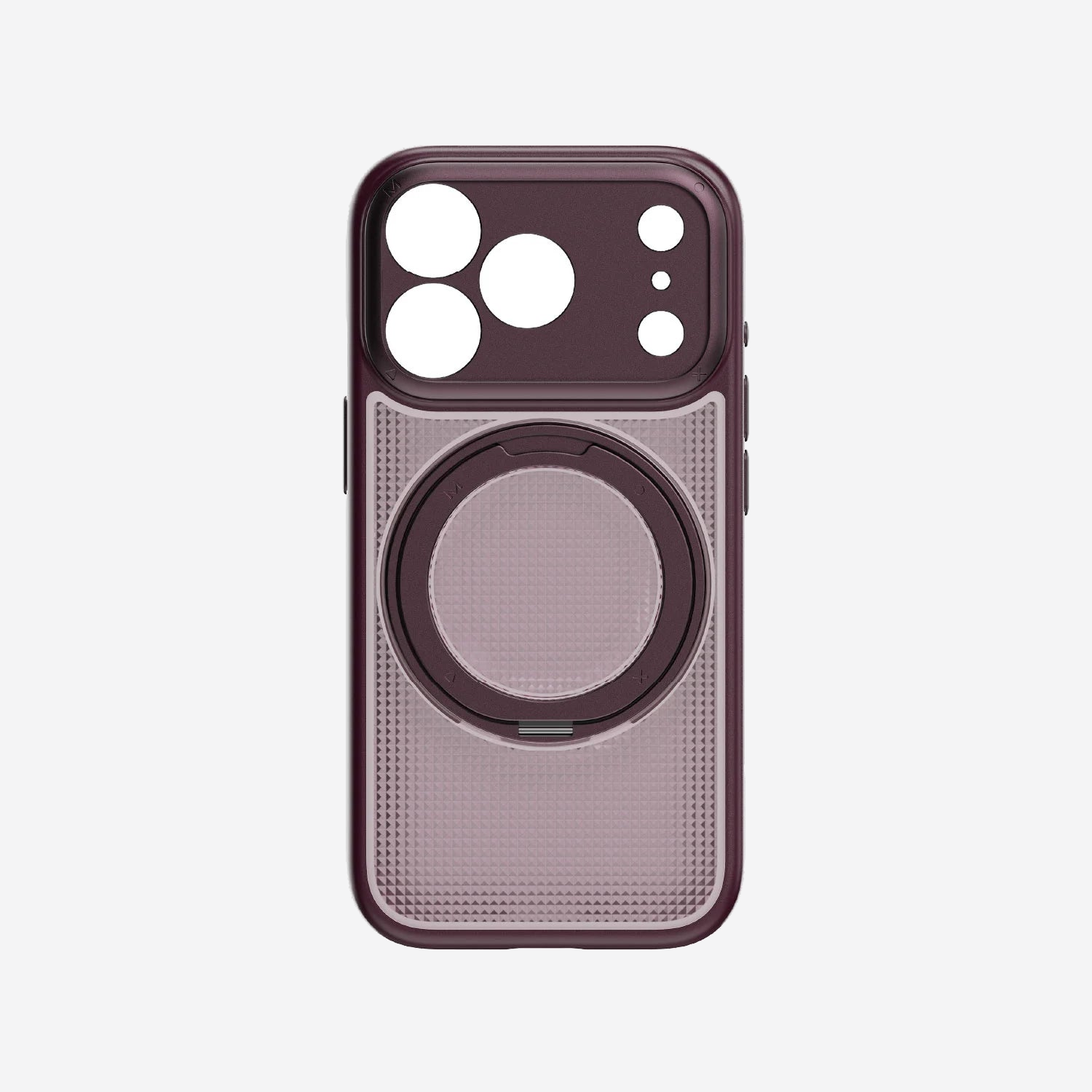 MOMAX Sōma Crystal Magnetic 360° Roller Case iPhone 18 Series · Dusky Cherry · iPhone 18 Pro