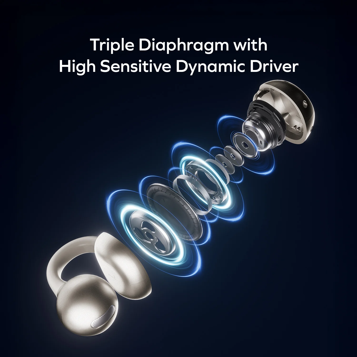 MOMAX 1-Vibe Clip M.IN.D AI ENC Clip-On Earbuds · A closer look