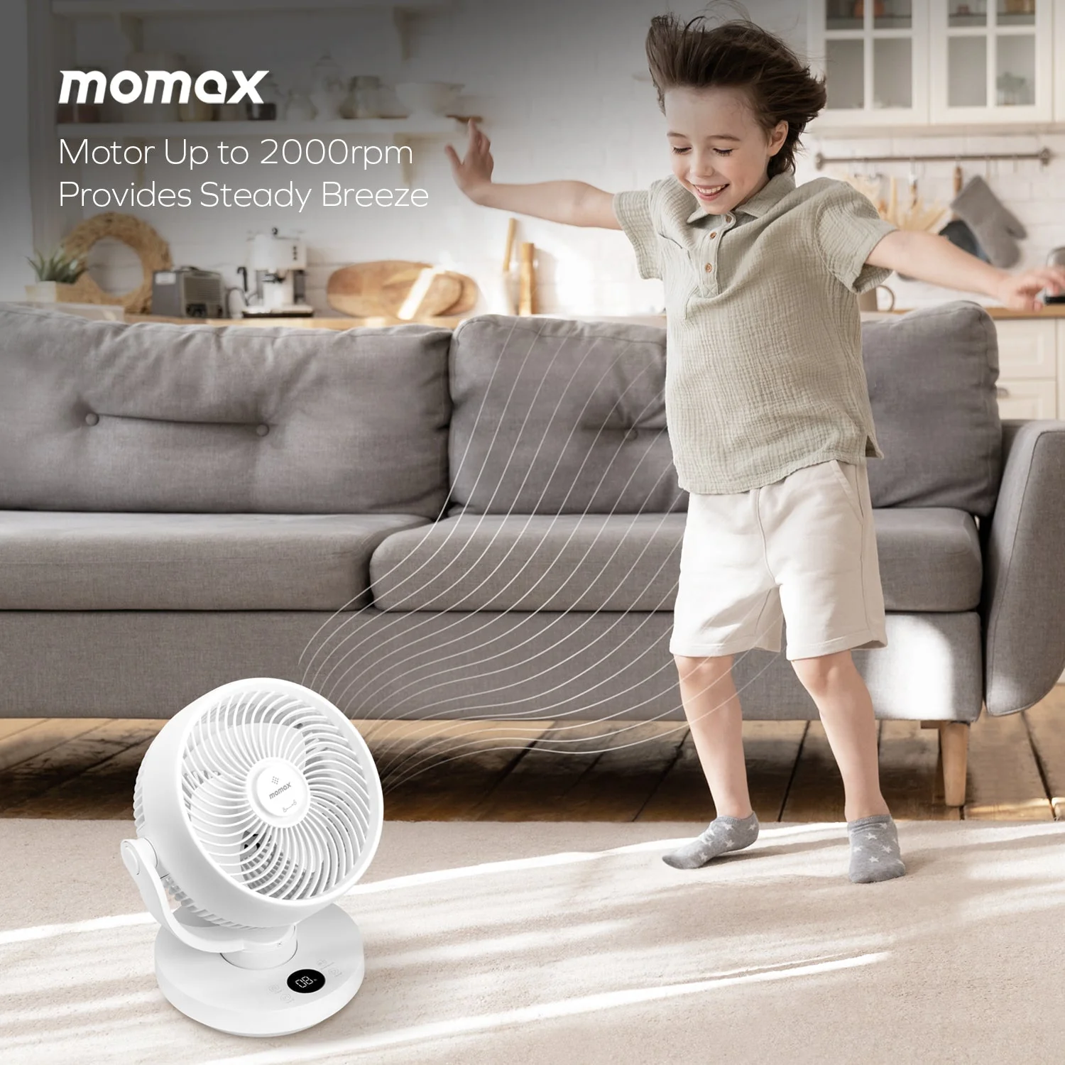 MOMAX Airoma 3D air circulation fan · A closer look