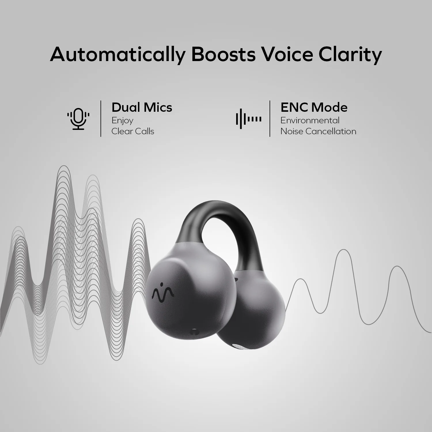 MOMAX 1-Vibe Clip M.IN.D AI ENC Clip-On Earbuds · A closer look