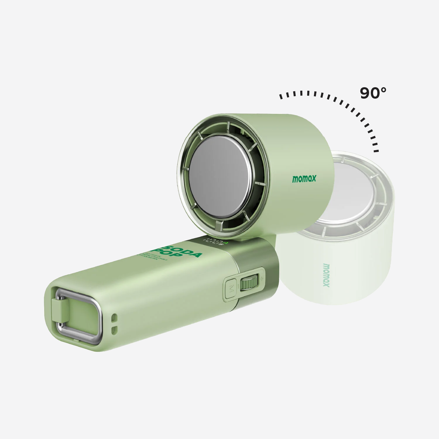 MOMAX 1° Go Freeze ventoinha compacta dobrável com arrefecimento gelado · Verde
