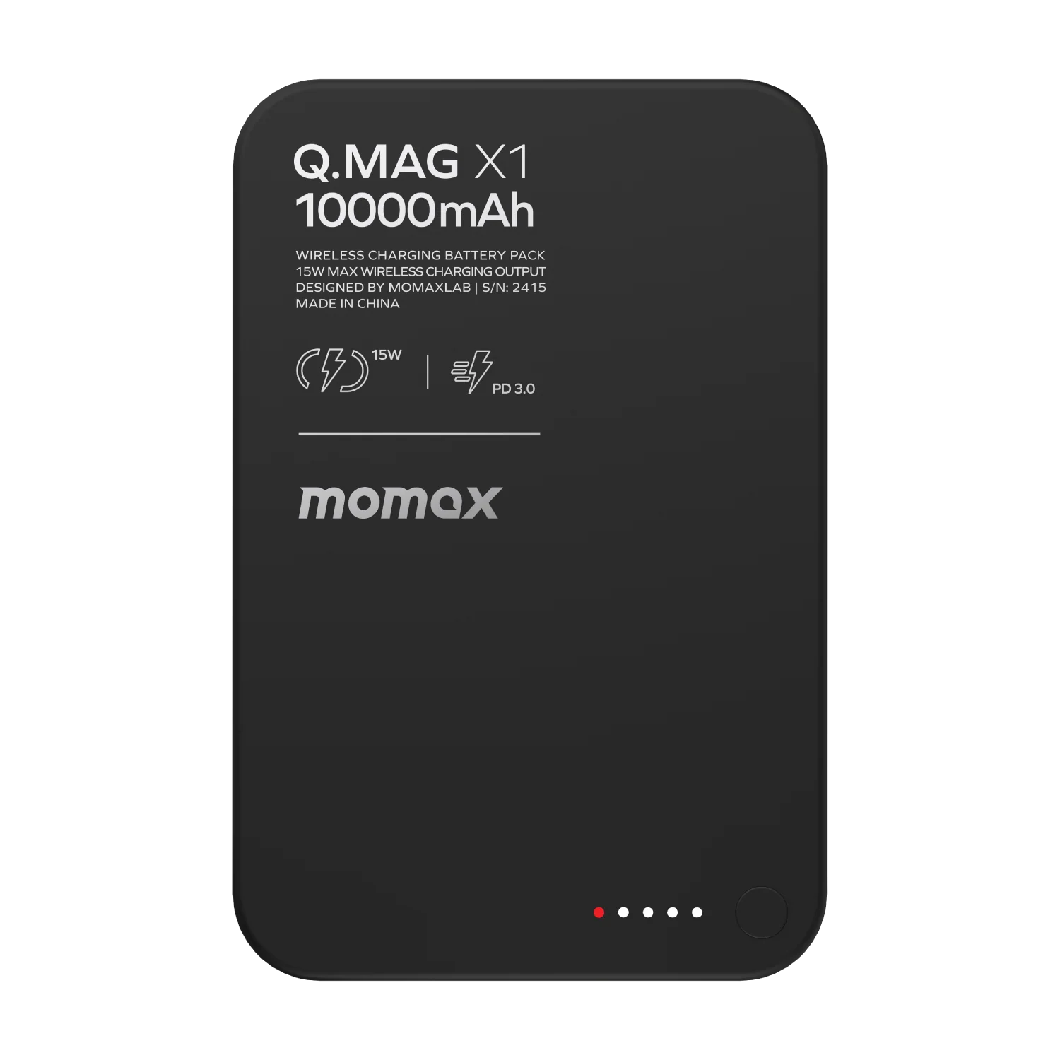 MOMAX Q.Mag X1 Magnetic Wireless Power Bank 10000mAh - Gen 2 · Black