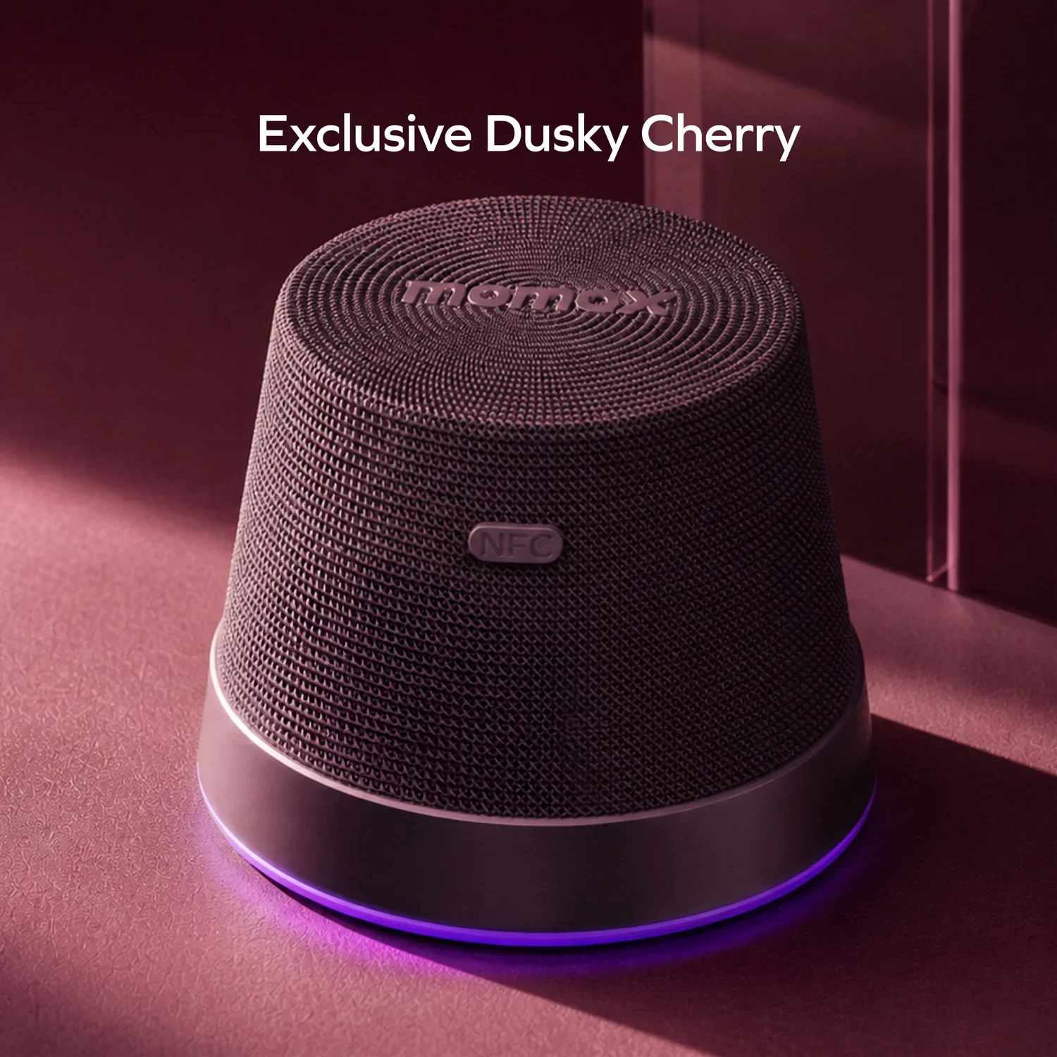 MOMAX 1-Vibe Mood Magnetic Wireless Speaker · Dusky Cherry