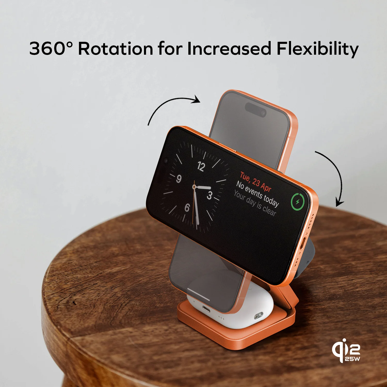 MOMAX 1-Charge Q.Port² Qi2 25W 3-in-1 Magnetic Wireless Charging Station · A closer look