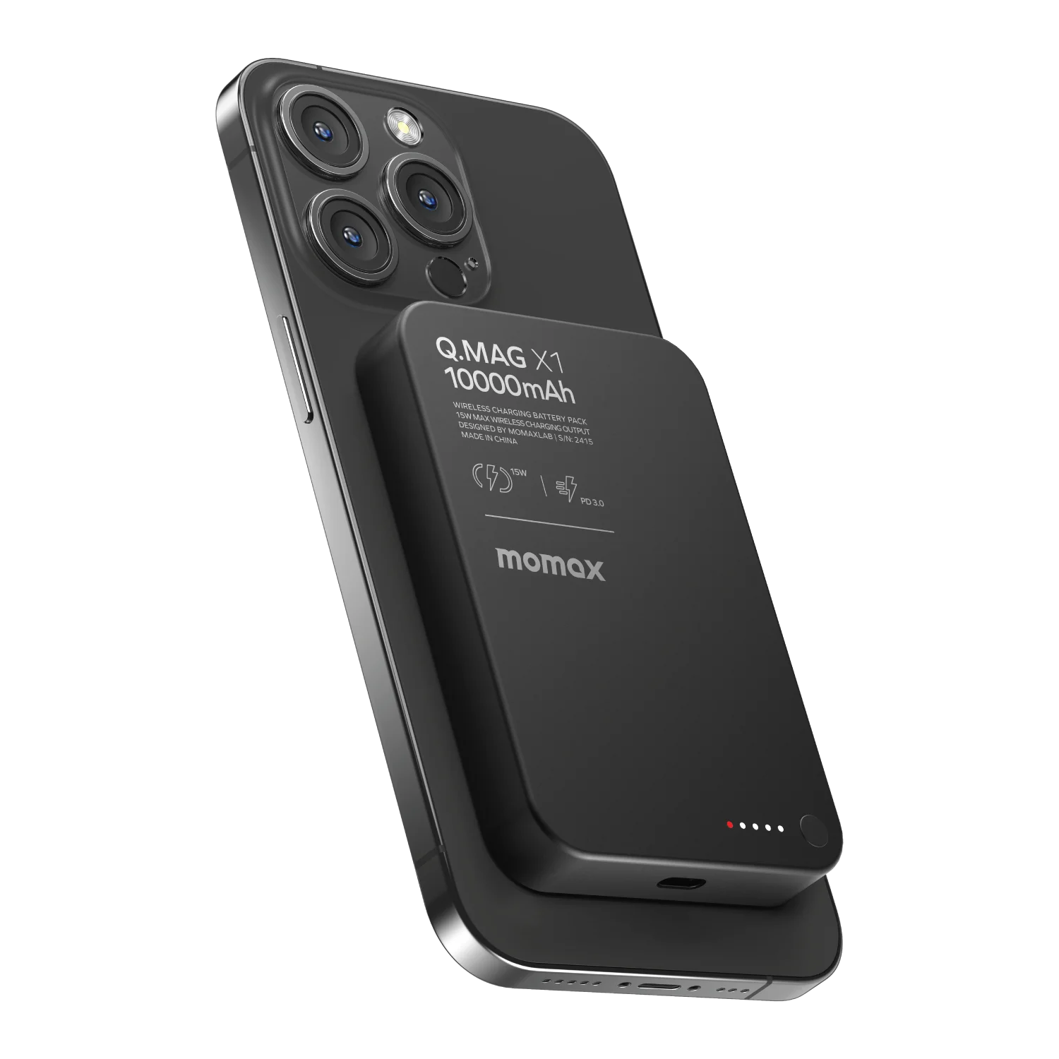 MOMAX Q.Mag X1 Battery Pack — IP117A · 10000mAh · black
