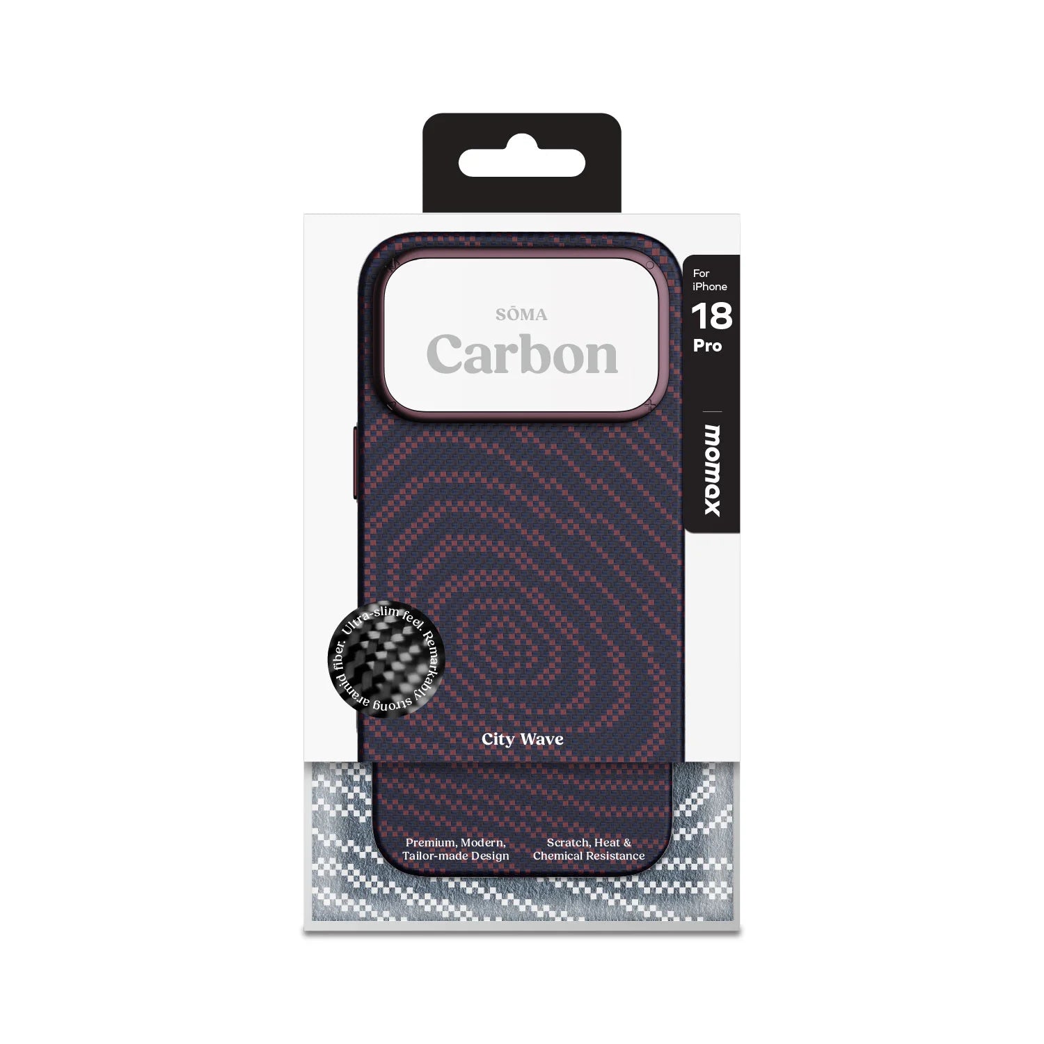 MOMAX SŌMA Carbon – City Wave アラミド繊維マグネット式ケース